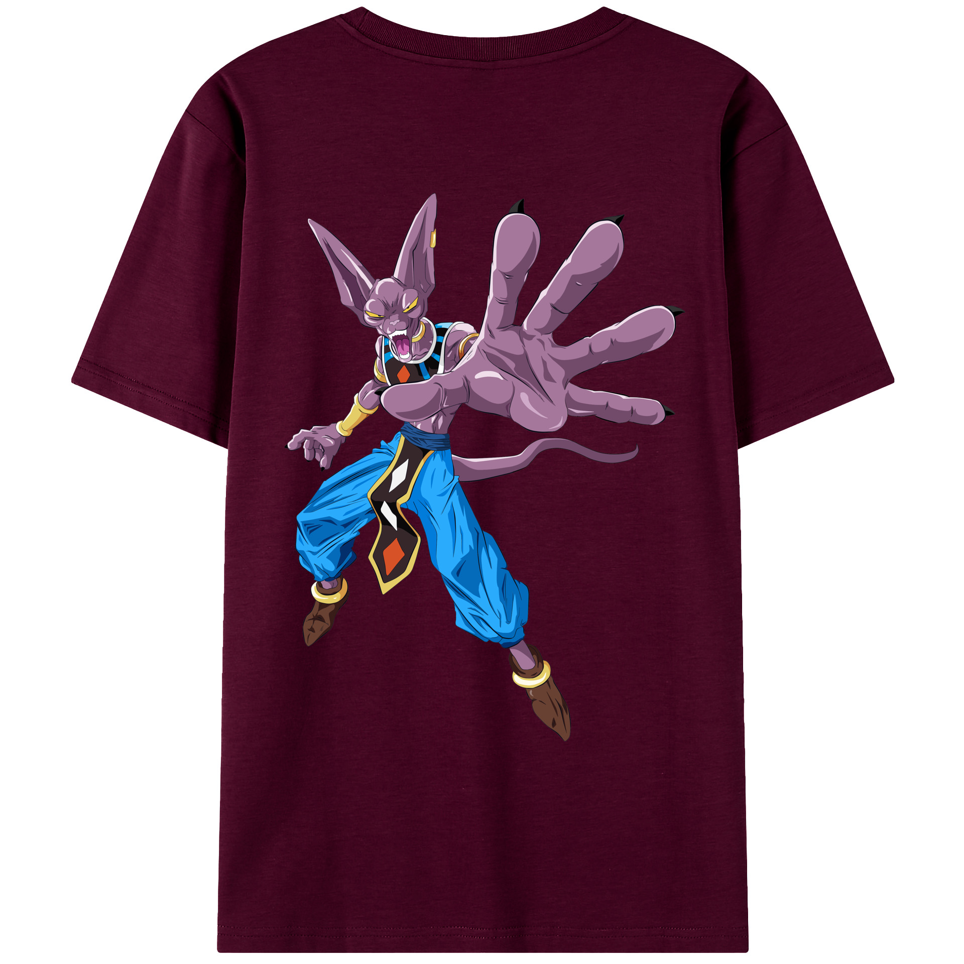 （画像用） ドラゴンボール ビルス 破壊神ビルス DRAGON BALL Beerus Birusu レディース半袖Tシャツ(バックプリント)
